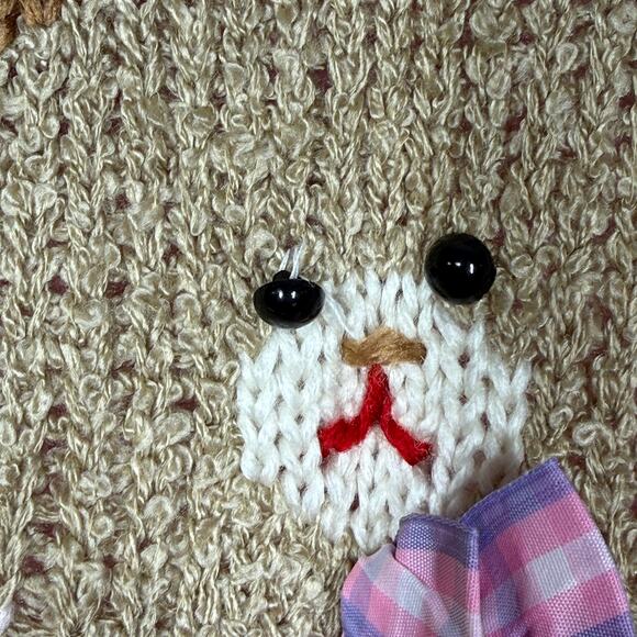 Vtg Far & Near Sweater NWT Size M Teddy Bear Pink Deadstock Cottage Grandma - Picture 6 of 10